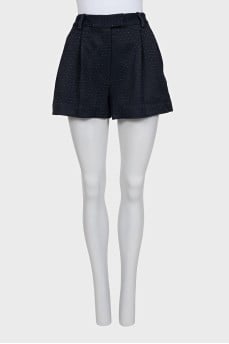 Blue high-waisted shorts