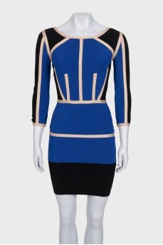 Bodycon dress with accent inserts