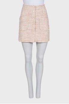 Beige tweed skirt