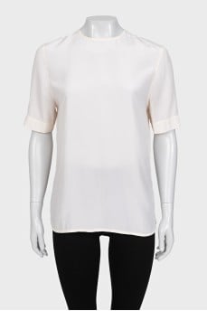 Beige straight-cut blouse