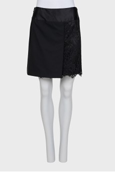 Black skirt with lace inserts
