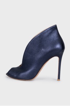 Blue open-toe heels