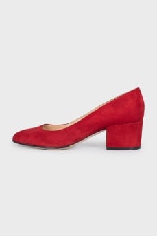 Red suede shoes