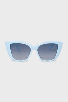 Blue sunglasses with signature print