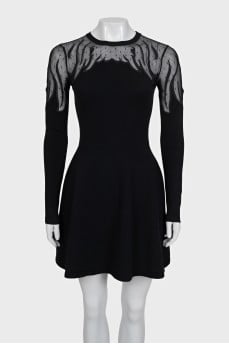 Black dress with lace inserts