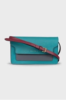 Two-tone leather crossbody