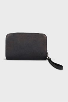 Men's black leather bag