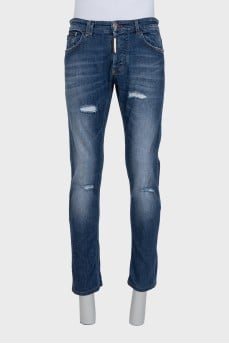 Men's blue ripped jeans