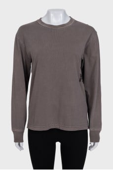 Brown sweatshirt with branded embroidery
