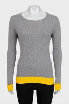 Drawstring jumper with contrast trim