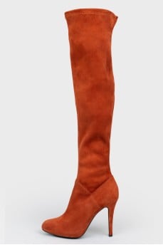 High Brown suede boots