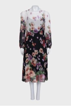 Loose-fitting floral print dress