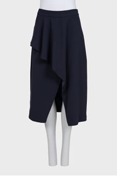 Skirt with front slit and tag