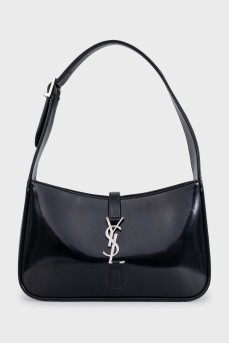 Black leather bag LE 5 À 7