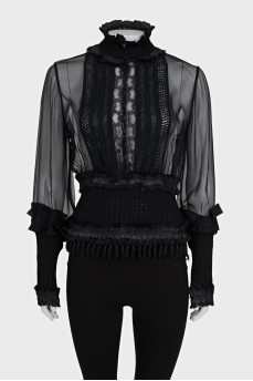 Transparent black blouse