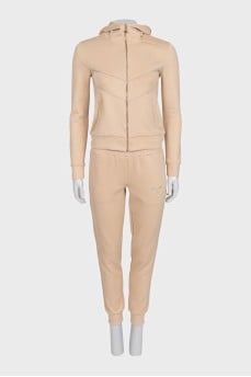Beige fitted tracksuit