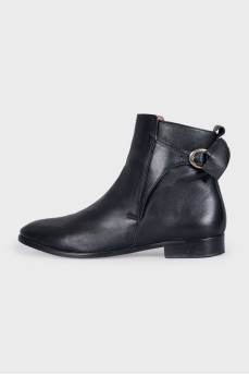 Black leather boots