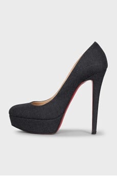 Black textile shoes