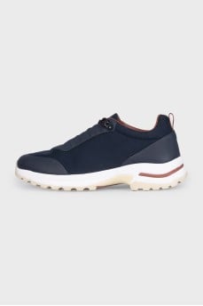 Men's blue sneakers made of combined material