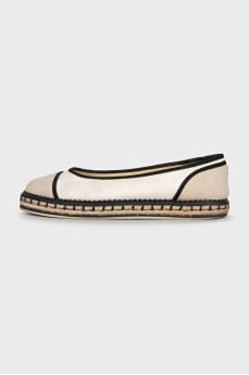 White espadrilles with black seams