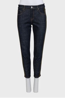 Blue jeans with inserts