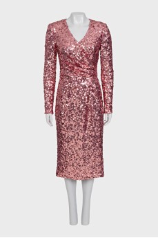 Pink dress decorated with sequins