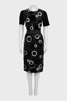 Cocktail dress with a glittery print