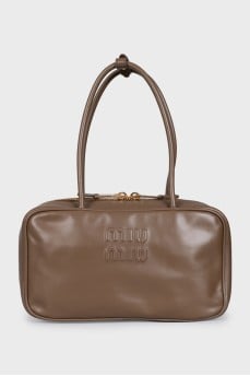 Brown embossed tote