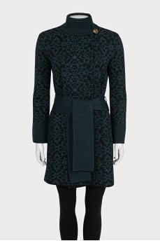 Black cardigan with a belt