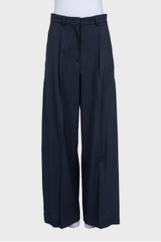 Straight trousers with contrasting inserts