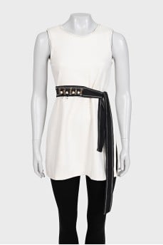 White tank top with rhinestone belt