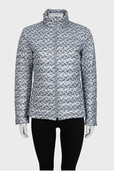 Light blue printed zip-up jacket