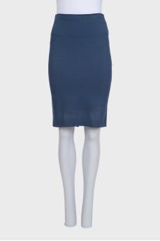 Blue pencil skirt with a zipper