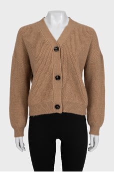 Brown loose-fitting cardigan