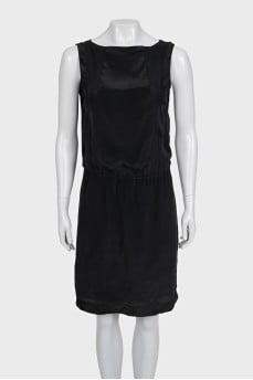 Silk black sleeveless dress