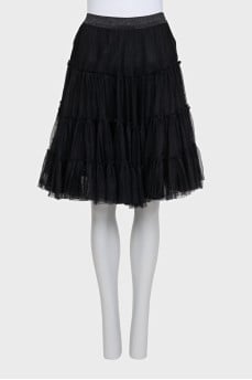 Black mesh skirt with elastic band