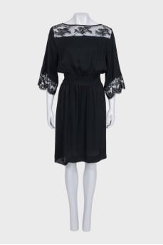 Black dress with lace inserts