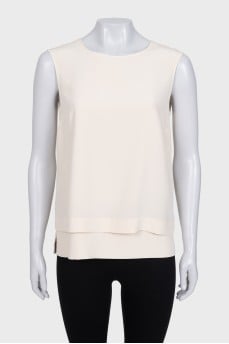 Beige sleeveless blouse