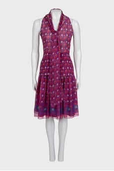 Purple silk suit