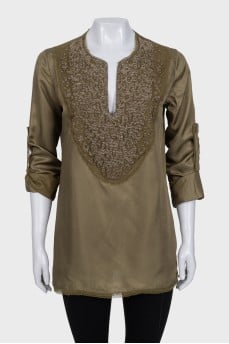Silk blouse decorated with beads