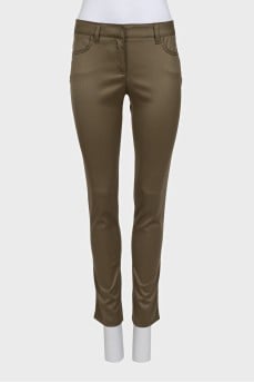 Low-rise brown trousers
