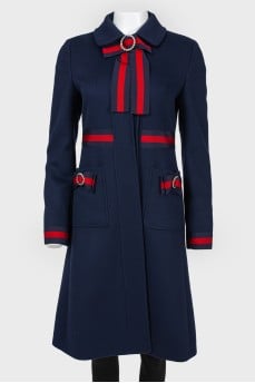 Blue blue coat of silhouette trapezoid
