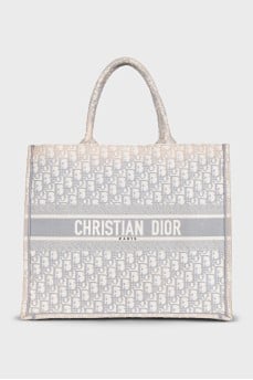 Textile tote with signature embroidery