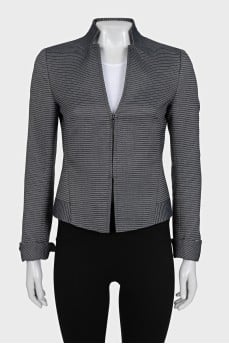 Gray cropped striped jacket