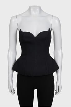 Fitted black corset top