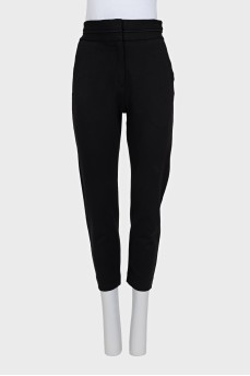 Tapered trousers with side stripes
