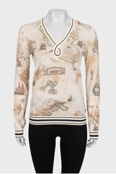 Tapered-fit pullover with a print
