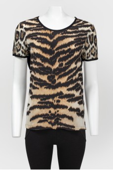 Leopard top with short sleeve