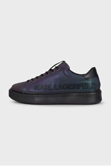 Purple lace-up sneakers