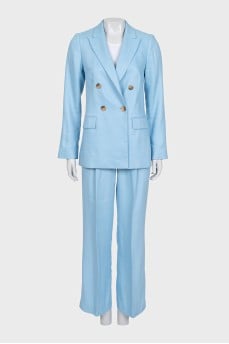 Suit with trousers and a double-breasted jacket